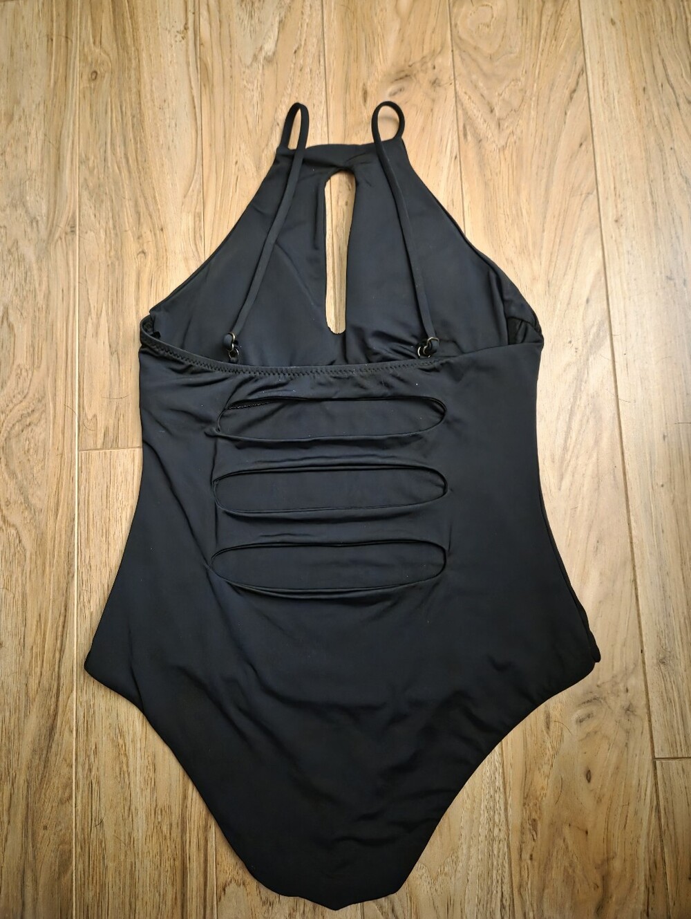 Becca by Rebecca Virtue Black One Piece with Cut Out Keyhole Womens Size L - Picture 8 of 11
